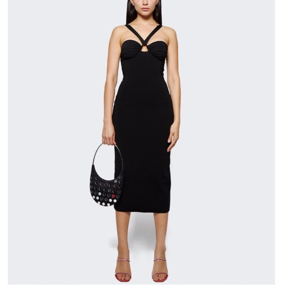 GALVAN Ruched Venus Dress Black - Picture 2 of 11